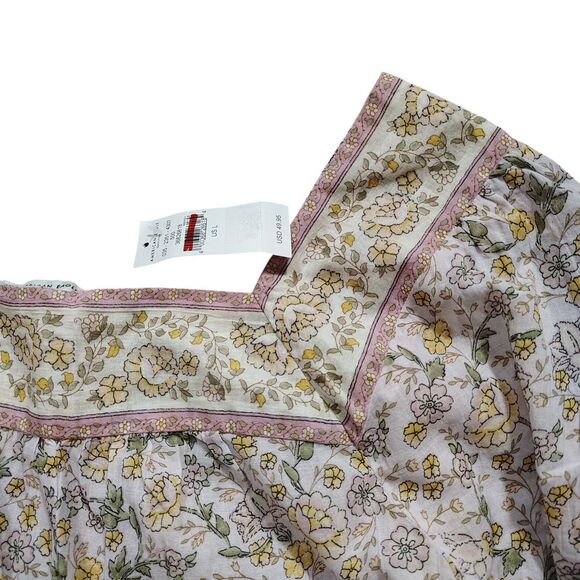 Floral Boho Prairie Peplum Tunic Top Women’s Size Large Lavender Flowy Blouse - Picture 5 of 11